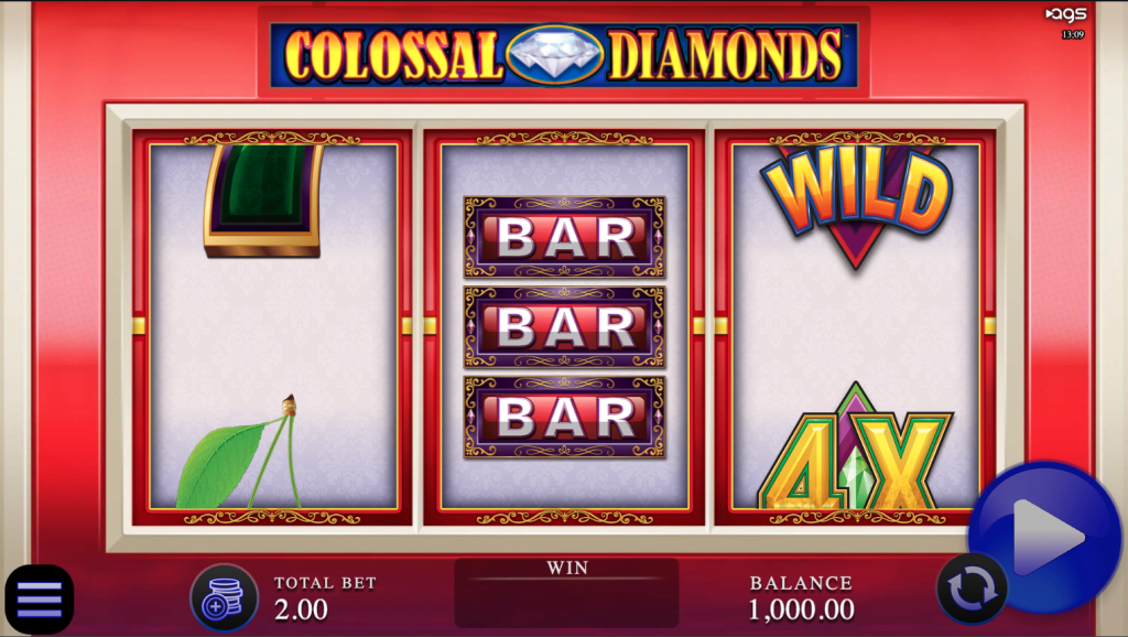 Colossal Diamonds slot machine reel set